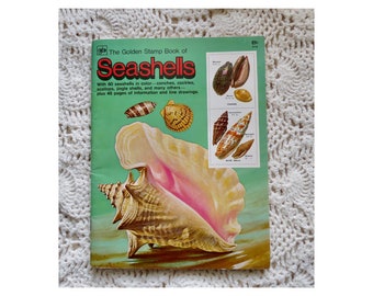 Vintage Golden Stamp Book of Seashells - 1976 Edition - Children's Field Guide
