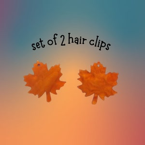 Autumn Leaf Hair Clips - Fall Leaves Barrette Clip Set