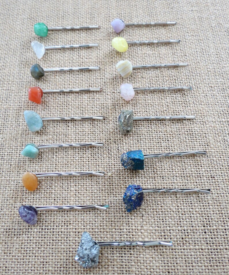 Crystal Hair Pins Gemstone Hair Clips Etsy