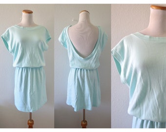 Vintage Beach Dress - Pastel Summer Sundress Cover Up - Open Back Backless - 90s Victoria's Secret - Size Large