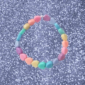 Pastel Heart Bracelet - Rainbow Hearts Kandi Jewelry