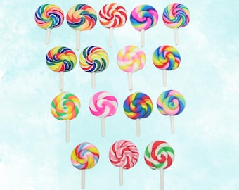 Lollipop Hair Clip - Rainbow Kawaii Candy Barrette