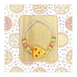 Pizza Bracelet - Cute Silicone Bead Pizza Slice Beaded Bracelet