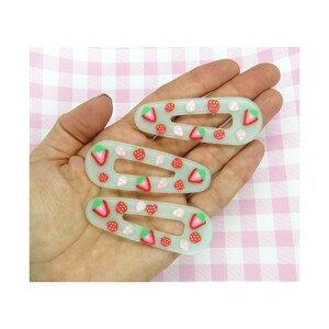 Strawberry Hair Clip Cute Pastel Kawaii Cottagecore Fruit Barrette