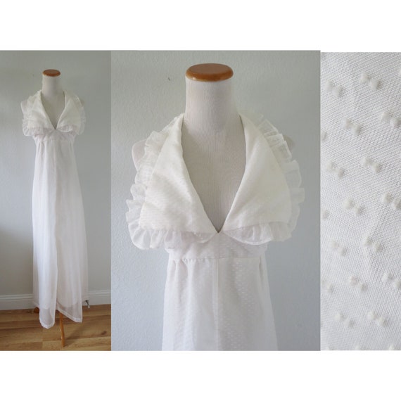 70s Halter Dress 1970s White Maxi Sundress