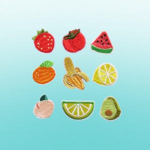 Fruit Patch - Tiny Embroidered Fruits Iron on Patches