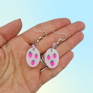 Strawberry Earrings Summer Fruit Drop Dangle Earring