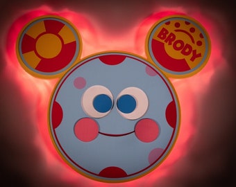 Toodles Door Magnet with LED Lights, Toodles Mickey for Disney Cruise Line, Mickey Mouse Clubhouse room decor