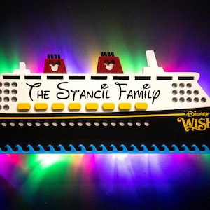 Disney Cruise ship door magnets, w/ LED lights, Disney Fantasy, Magic, Wonder, Dream, Treasure, Destiny, Disney Wish Cruise ship decor