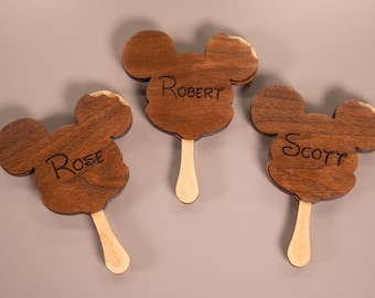 Mickey ice cream bar hardwood magnet, Walnut and Maple Mickey ice cream magnet, perfect for foodies,  DCL Fish Extenders, & pixie dust