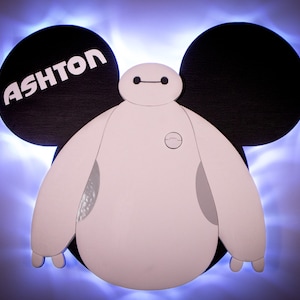 Baymax,  Big Hero 6, Wooden Door Magnets with Lights for Disney cruise, Disney cruise door magnet, San Fransokyo