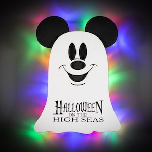 Ghost Mickey Disney cruise door magnets, personalized with LED backlighting, Halloween on the High Seas, Halloween wall decoration