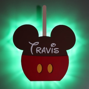 Candy Apple Mickey Magnet, Disney Snack Magnets for Cruise Line Wooden Door Magnets with LED lights, Disney snack wall decoration