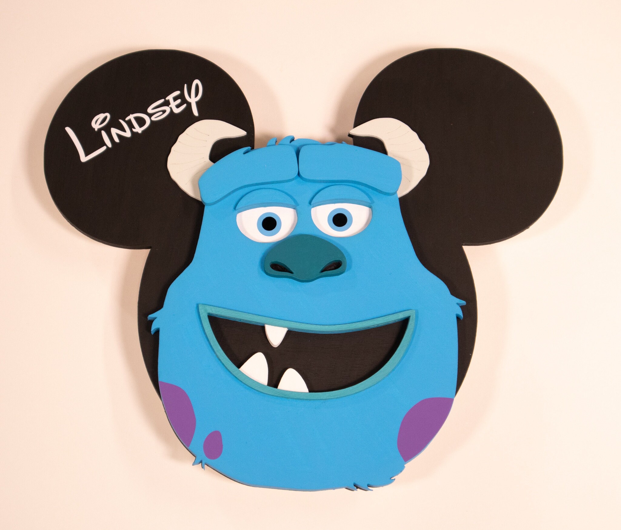 Sully Mickey Disney Cruise Line Wooden Door Magnet With LED Lights