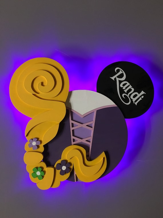 Rapunzel Disney Princess Wooden Door Magnets with Lights for Disney cruise, Rapunzel Minnie, Princess wall decor, princess room decoration