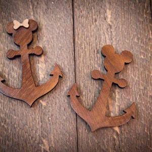Disney Anchor hardwood magnets, Walnut and Maple Anchor Magnets, perfect for Disney Cruise Line Fish Extenders, Disney Cruise pixie dust