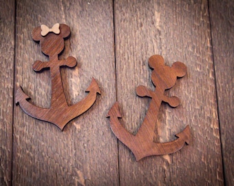 Disney Anchor hardwood magnets, Walnut and Maple Anchor Magnets, perfect for Disney Cruise Line Fish Extenders, Disney Cruise pixie dust