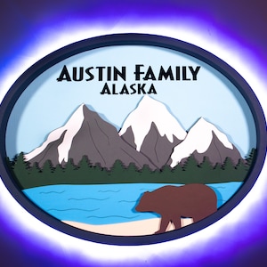 Alaska Cruise Door Magnet with Lights. Alaskan Cruise. Stateroom Door. Family