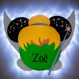 Tinkerbell Minnie Magnet with LED lights for Disney Cruise, Neverland, Tinker Fairy, Tinkerbell wall decoration, fairy room decor