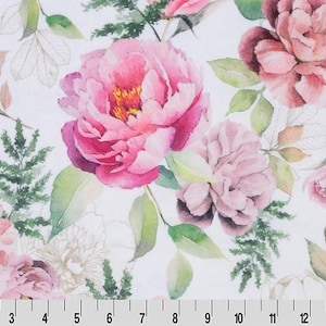 Rite of Spring Digital Cuddle Multi, Minky Fabric By The Yard, Shannon Fabrics, Floral Minky, Flower Minky