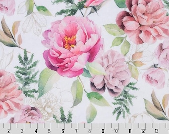 Rite of Spring Digital Cuddle Multi Minky Fabric By Shannon Fabrics, Floral Minky, Flower Minky Fabric