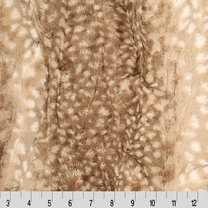 Luxe Cuddle Fawn Cappuccino Minky, Shannon Fabrics Minky, Hide Luxe Cuddle Minky Fabric, Minky Fabric by the Yard