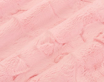 Luxe Cuddle Hide Blush Minky Fabric by Shannon Fabrics, Minky Fabric by the Yard, 10 mm High Pile Luxury Faux Fur