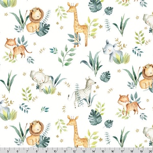 Safari Babies Digital Cuddle Multi, Minky Fabric By The Yard, Shannon Fabrics Minky