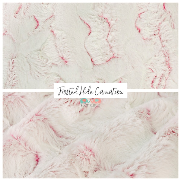 Luxe Cuddle Frosted Hide Carnation Minky, Minky by the Yard, Shannon Fabrics Minky