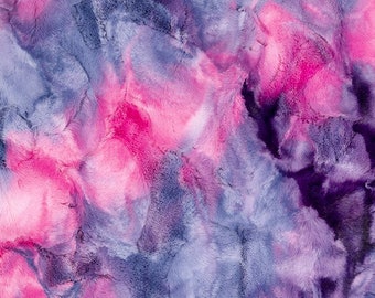 Sorbet Razzle Dazzle Minky, Minky Fabric By The Yard, Shannon Fabrics Luxe Cuddle Minky, Tie-Dye Minky