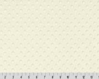 Ivory Cuddle Dimple Minky Fabric by Shannon Fabrics, Ivory Dot Minky Fabric by the Yard, 3mm Plush Dimple Minky