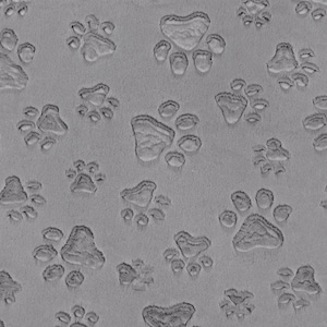 Luxe Cuddle Paws Alloy, Shannon Fabrics Minky, Gray Paw Print Fabric, Dog Fabric for Crafts