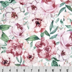 Country Floral Digital Cuddle Multi, Minky Fabric By The Yard, Shannon Fabrics Floral Minky Fabric, Flower Fabric