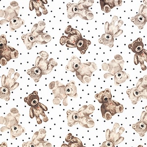 Teddy Bear Digital Cuddle Quartz - Shannon Fabrics Minky 58&quot;/ 60&quot;