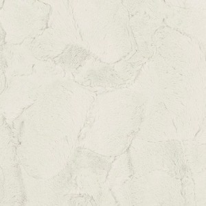 May include: A cream-colored, plush fabric with a textured, fur-like appearance. The surface has a soft, rippled pattern, creating a luxurious and inviting aesthetic. This material is suitable for blankets, throws, or other cozy home decor items.