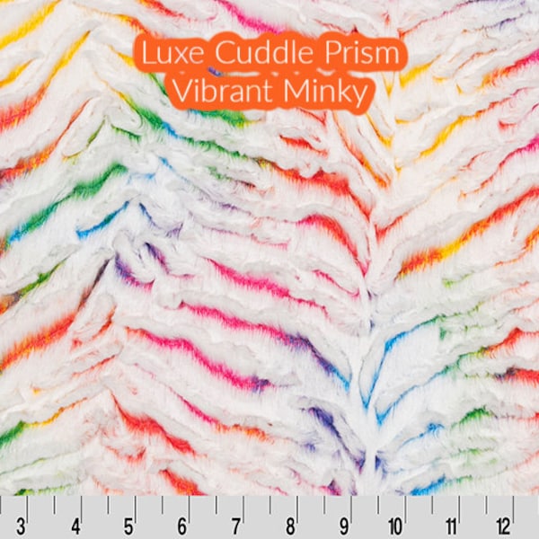 Luxe Cuddle Prism Vibrant Minky, Minky Fabric By The Yard, Shannon Fabrics Luxe Cuddle Minky
