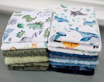 Over 10 pound box of Minky Scrap Fabrics, Shannon Fabrics Minky, Minky Remnants, Blue Minky, Green Minky, Neutral Minky