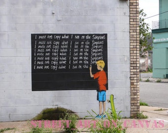 Banksy canvas Bart Simpson Art Grafitti Premium Print