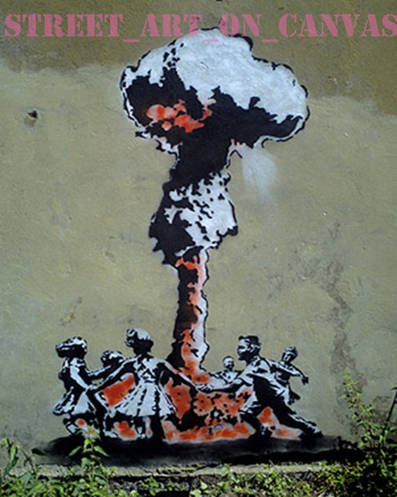 Banksy Whatever Boy Grafitti Giclee 16 x 20 Canvas Print Venne