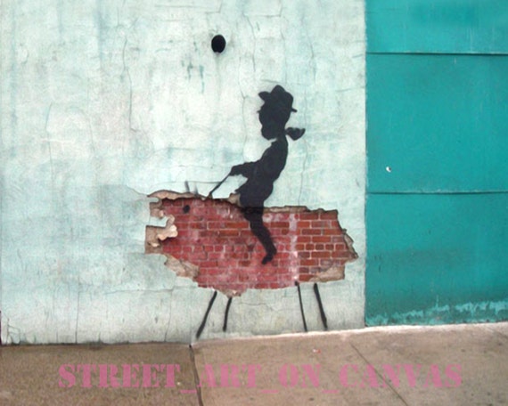 ACEO Banksy Life is Beatiful Graffiti Street Art Canvas Giclee Print