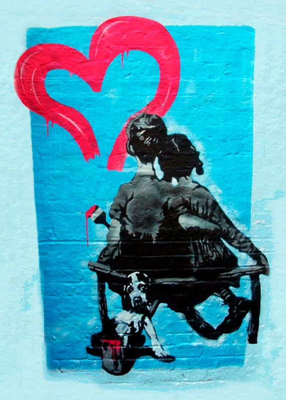 Tableau Banksy Dessin Amour