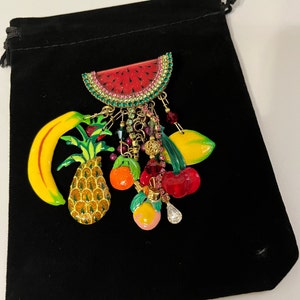 Lunch at the Ritz   Fruit Cocktail  Brooch, ,Pin, and Pendant   Vintage 90's