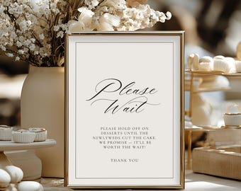 Dessert Table Is Closed Sign, Editable Wedding Dessert Bar Template, Printable Cake Table Sign, Modern Minimalist Reception Download 4011