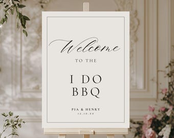 I Do BBQ Welcome Sign Template, Editable Wedding Sign, Printable Couples Shower Decor, Custom BBQ Poster 4011