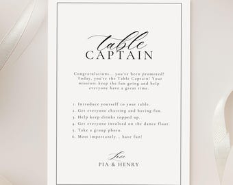 Wedding Table Captain Sign, Editable Canva Template, Fun Guest Icebreaker Activity, Digital Download Printable 4011