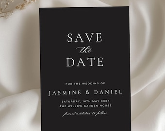 Modern Wedding Save the Date Template, Editable Minimalist Invitation, Digital Download for Couples, Printable Wedding Announcement 4011