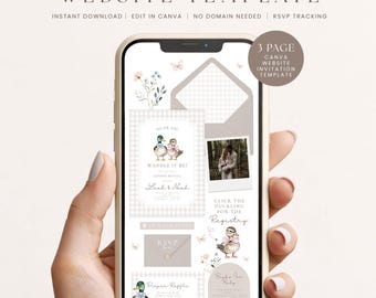 Waddle It Be Duck Theme Gender Reveal Invitation Website, Editable RSVP Template, Digital Download for Baby Reveal 3027