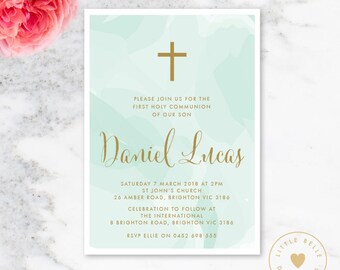 boy first communion invitation printable boy first communion