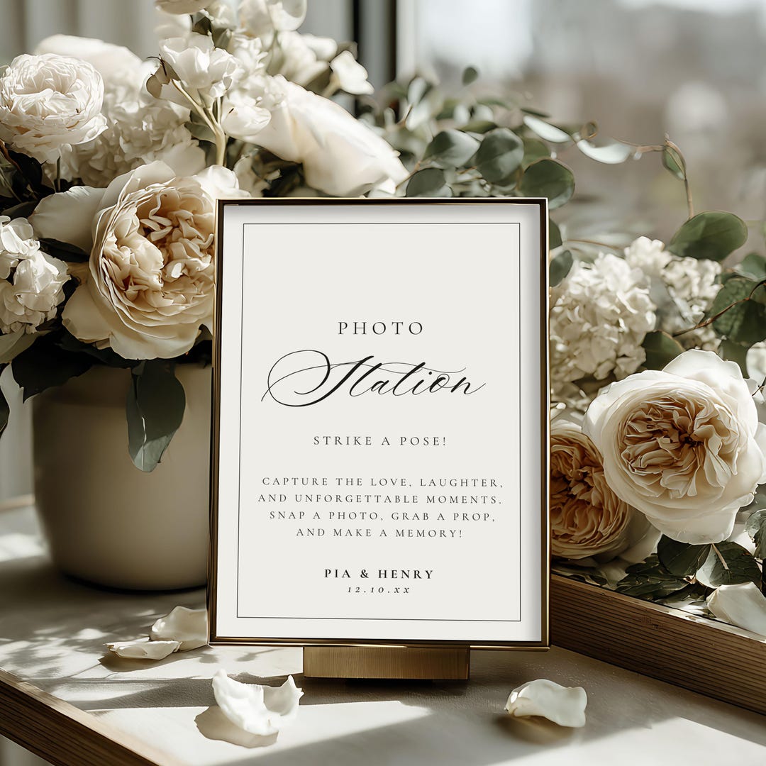 Photo Set Up Sign Photo Station Wedding Sign Template, Printable Photo Booth Sign, Snap a ...