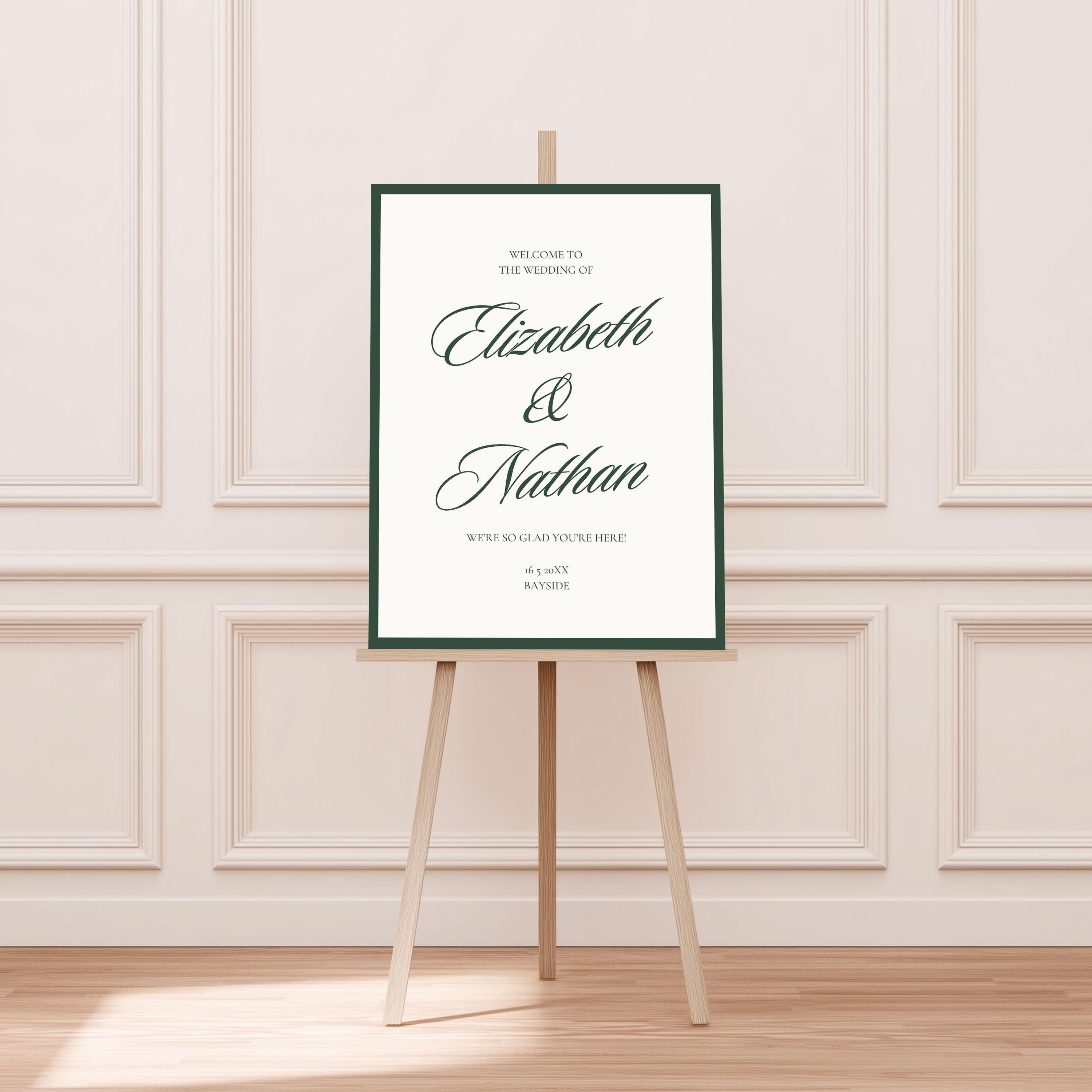 Old Money Welcome Sign Template, Elegant Wedding Printable, Editable ...